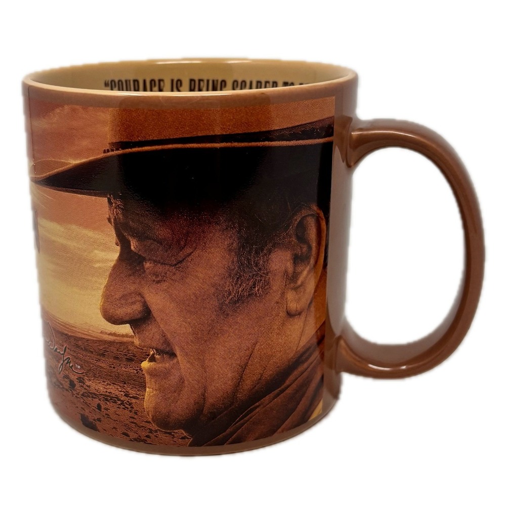 John Wayne American Legend Coffee Mug 2005 Vandor The Duke Western Quote Brown
